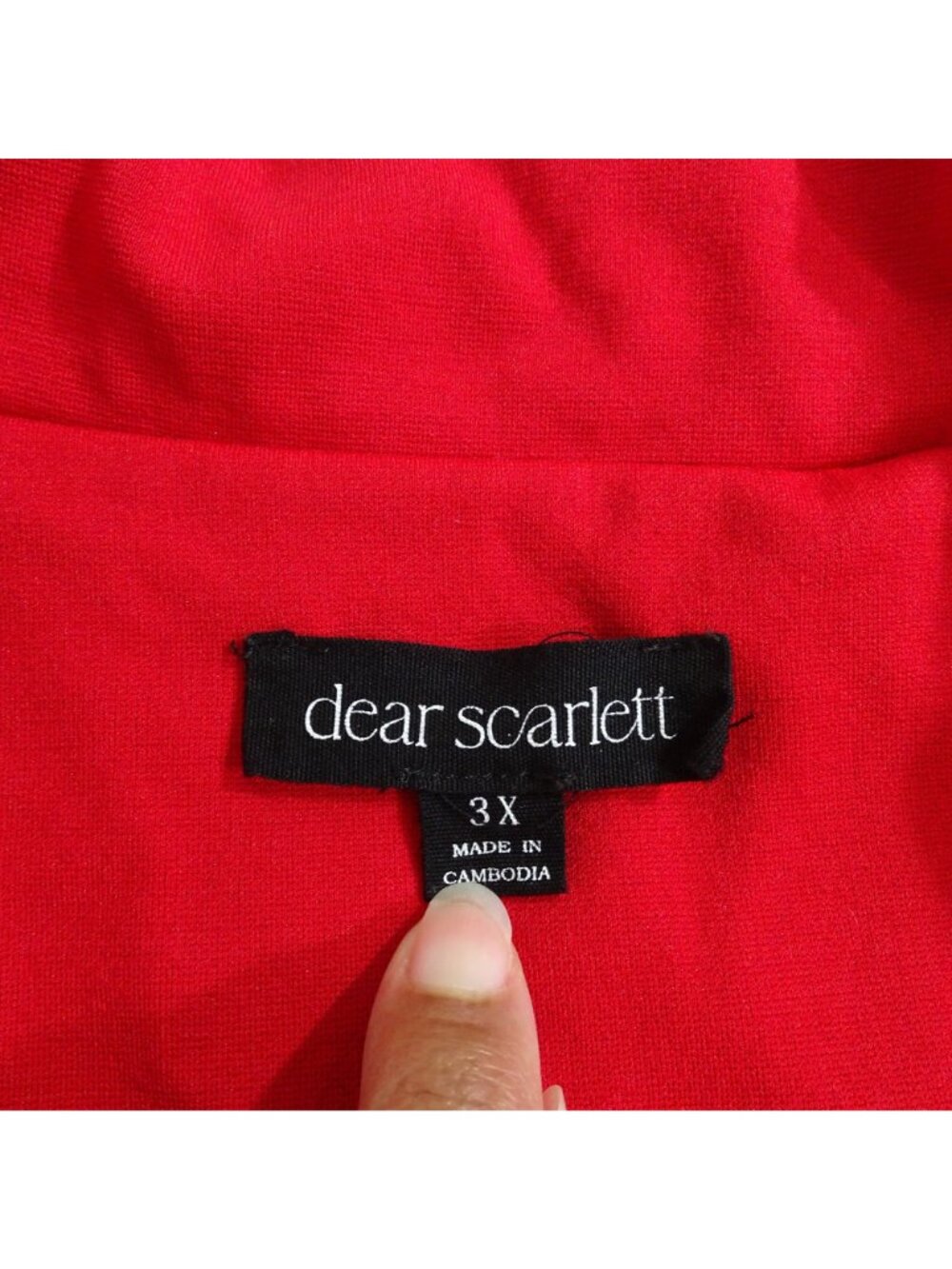 Dear Scarlett Women Red Open Front Blazer Jacket Size 3X Pockets 3/4 Sleeve - Picture 6 of 11